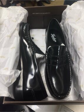 Florsheim Black Gloss Leather Penny Loafers